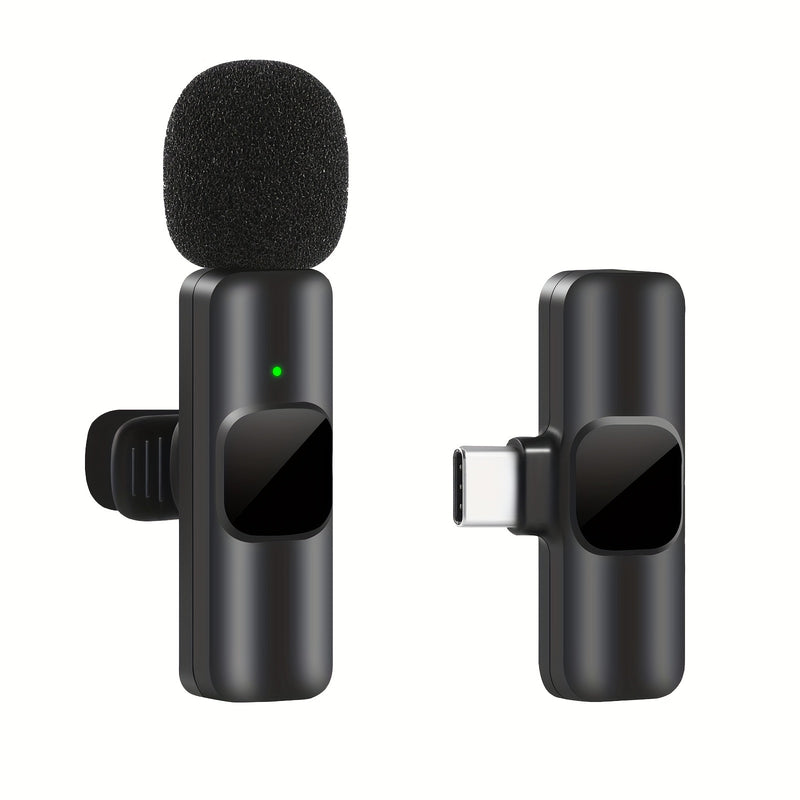 Micrófono inalámbrico profesional de solapa para teléfonos inteligentes USB-C, computadoras portátiles, para grabación de audio y video, juegos en vivo, entrevistas y vlogs.
