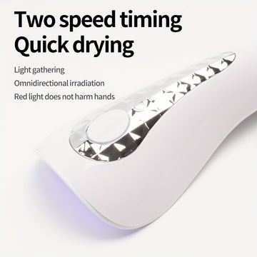Lámpara de uñas LED para esmalte de gel, 18W Mini LED para secar uñas de gel, lámpara de uñas portátil USB recargable con 2 configuraciones de temporizador para secado rápido en casa y uso en salón.