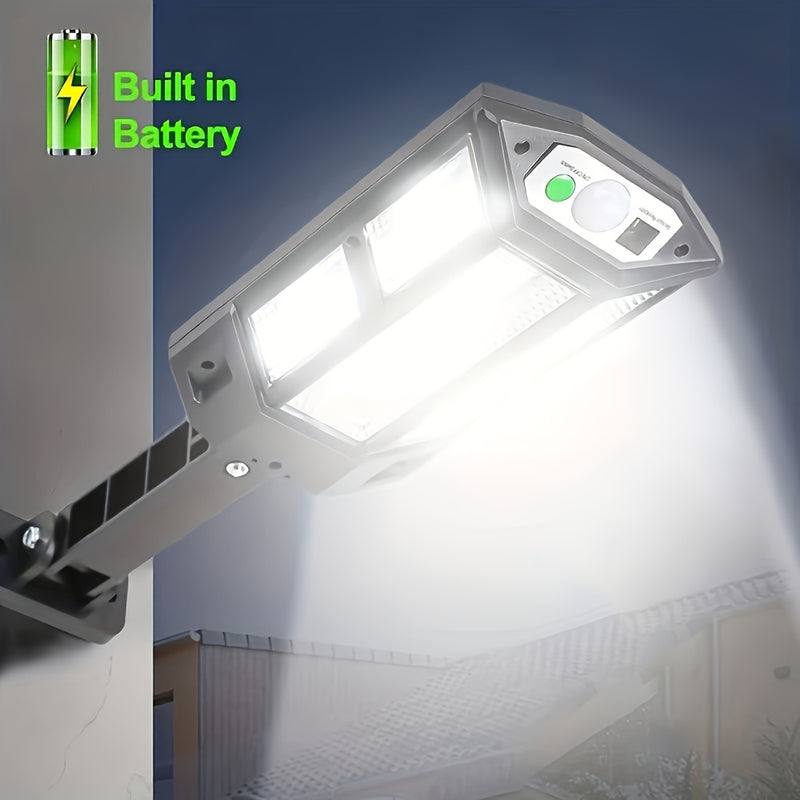 1pieza 6500K Super Bright LED Solar Wall Light, Sensor de movimiento, 3 modos de iluminación, Lámpara de seguridad para jardín al aire libre con batería
