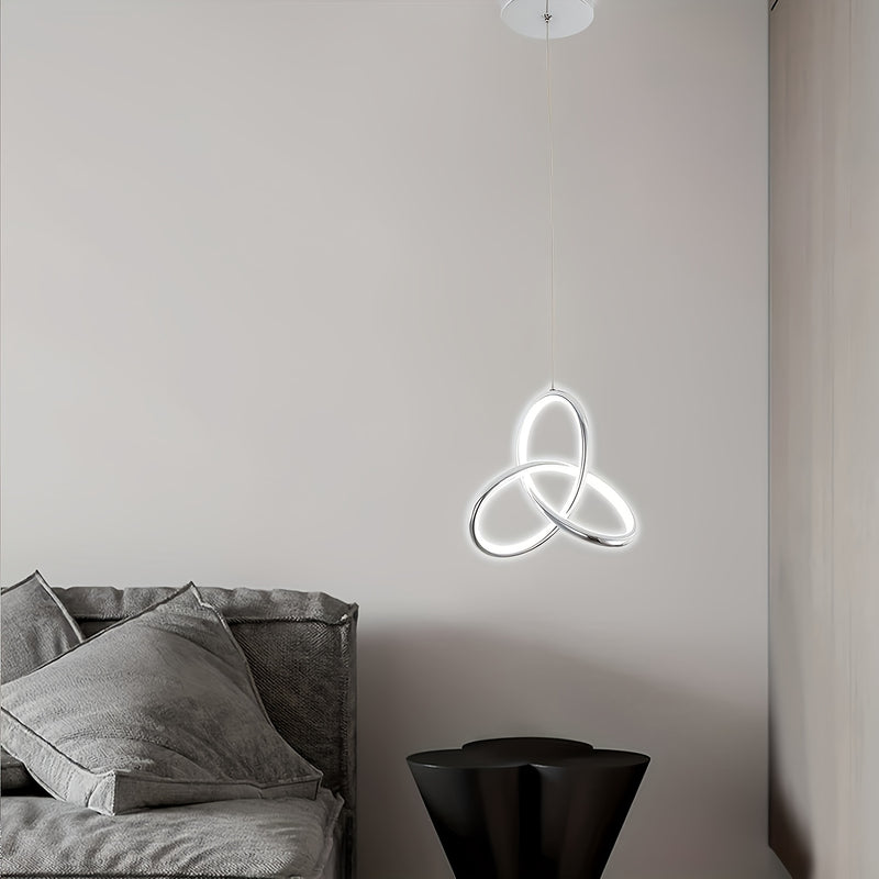 Luz de techo LED mini moderna de plata - Diseño con símbolo de infinito, montaje semienterrado para dormitorio, baño, cocina, balcón y pasillo - Acabado metálico pulido, instalación fácil, compatible con Alexa, iluminación de cocina | Luz de techo elegan