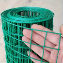 Malla de alambre galvanizado recubierta de PVC, varios tamaños disponibles, diseño de cuadros verdes, ideal para gallineros, cercas de jardín y vallas decorativas exteriores