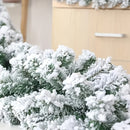 Corona navideña de copos de nieve, 150cm / 180cm / 270cm, corona artificial invernal con efecto escarchado, decoración para árbol de Navidad, escaleras y chimenea, cedro blanco