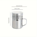 Tarro de Condimentos de Acero Inoxidable con Asa - Contenedor Duradero para Especias de BBQ, Recipiente para Polvo de Pimienta y Sésamo con Tapa, Ideal para Uso en Casa, Restaurante, Café, Contenedor de Especias para BBQ|Utensilios de Cocina Modernos|Dis
