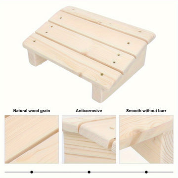 1pc Reposapiés de Madera Inclinado para Escritorio, Taburete de Oficina 29.95X20.96X10.97cm