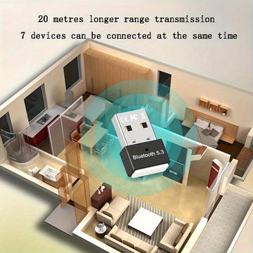 Adaptador y receptor inalámbricos USB 5.3 para portátil, auriculares, teclado, ratón, altavoz - Plug and Play, compatible con Windows 11/10/8.1, alimentado por USB, voltaje de funcionamiento ≤36V, conectividad inalámbrica, accesorios para portátil | Dise