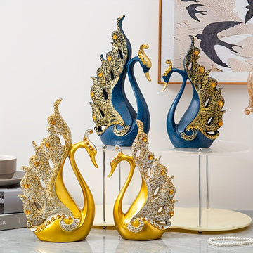 Juego de 2 Estatuas de Cisnes de Resina, Escultura de Pareja, Decoración para el Hogar en Sala de Estar, Dormitorio, Baño, Oficina, Mesa de Comedor, Banquete de Boda, Decoración Central de Chimenea