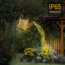 Luces de regadera flotantes alimentadas por energía solar con luces cascaderas - Impermeables, resistentes al sol, ideales para senderos de jardín, patios, vallas y caminos, uso de 4 estaciones, sensor automático, iluminación automática | Iluminación dec