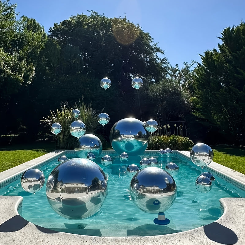 36 piezas de globos de aluminio 4D - Decoración de banquetes con efecto de flash plateado de cielo estrellado tridimensional, globos flotantes superduraderos reflectantes de 360°, artefacto de decoración de escena de boda y cumpleaños, conjunto de pelícu
