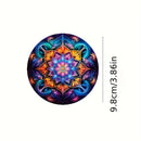Juego de 6 Posavasos de Madera Mandala Coloridos - Perfecto para Café, Té y Bebidas - Protección Ideal para Mesas en Navidad, Halloween y San Valentín
