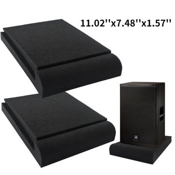 2 Pares de Almohadillas Aislantes para Altavoces de Alta Densidad - Espuma Negra para Estudio de Grabación Acústica con Absorción de Vibraciones, 27.99cm x 19.0cm x 3.99cm para Mejora del Sonido y Aislamiento de Subwoofers, Paneles Insonorizados