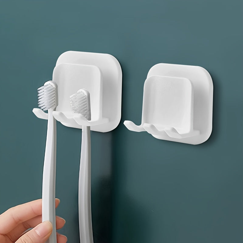 Porta cepillos de dientes para baño, 1 o 2 piezas, soporte montado en pared, colgador para cepillos, porta vasos, accesorios para baño