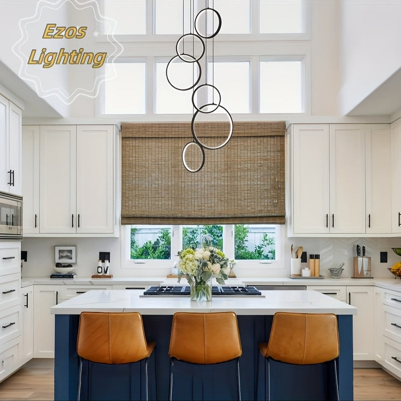 Lámpara de techo LED de lujo EZOS - Brillo ajustable, construcción de metal, ideal para comedores, cafés, gimnasios y áreas de fiesta, iluminación de 3 niveles, cableado, 110V-240V, EZOS