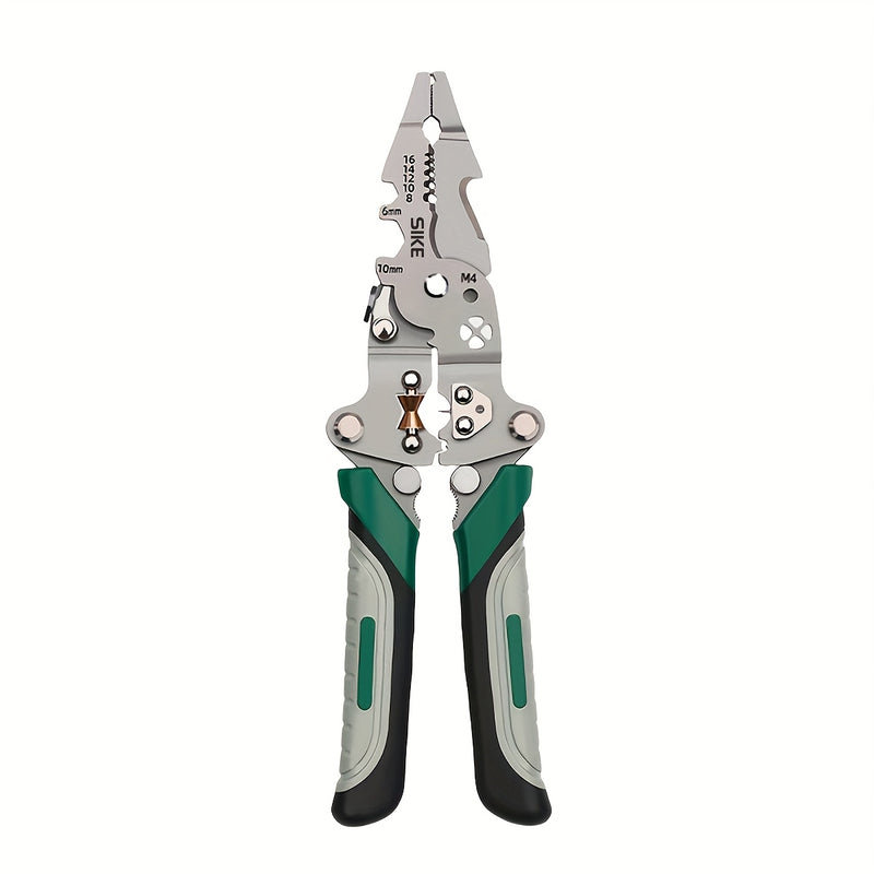 Pelacables Versátil para Electricistas - Herramienta Plegable y Multifunción para Pelar, Cortar y Crimpar, Agarre Antideslizante, Construcción Metálica