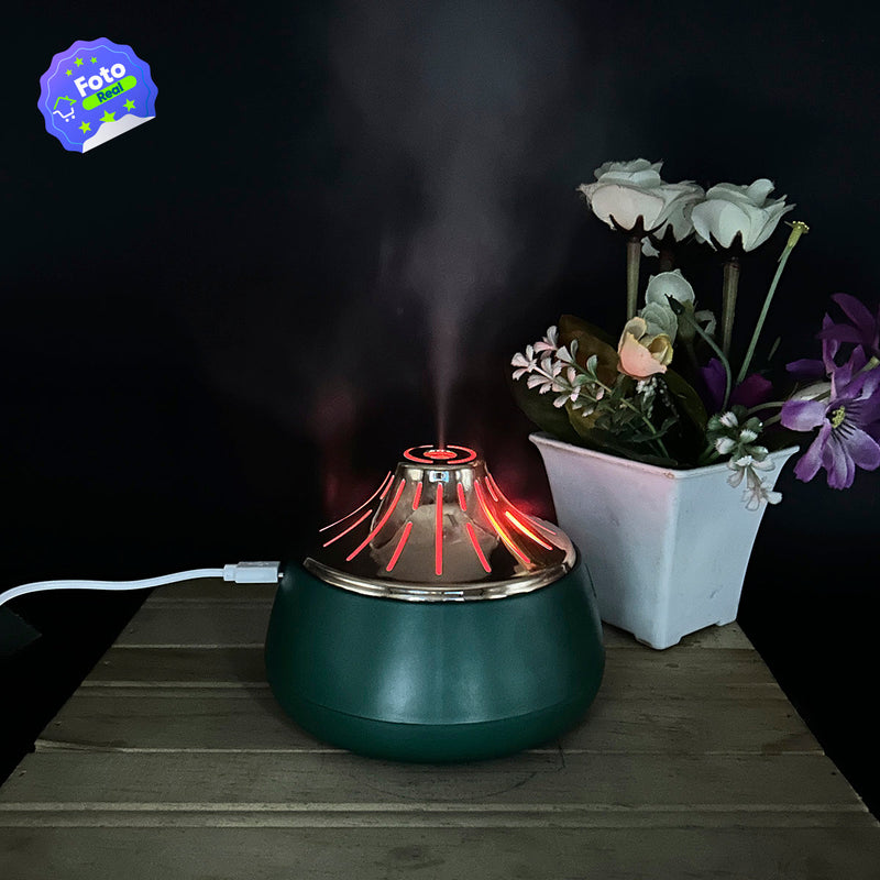 Humidificador Volcán Led RGB Difusor de Aromas X9