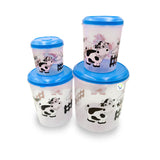 Juego De Recipientes Herméticos X4 Decorados Portacomidas Cocina 1058