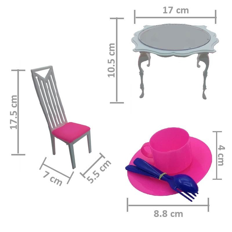 Casa De Muñecas Tipo Barbie Set Armable + Cocina Y Comedor Carolina 160-2
