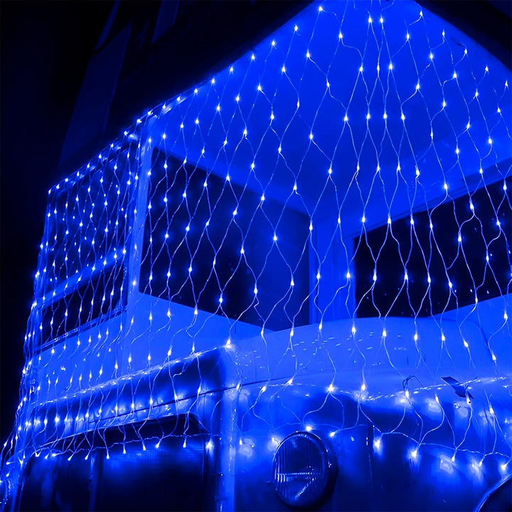Luces Malla LED 480 Luces 4x1 M Luz Navidad Azul Cable Transparente LEDN480L
