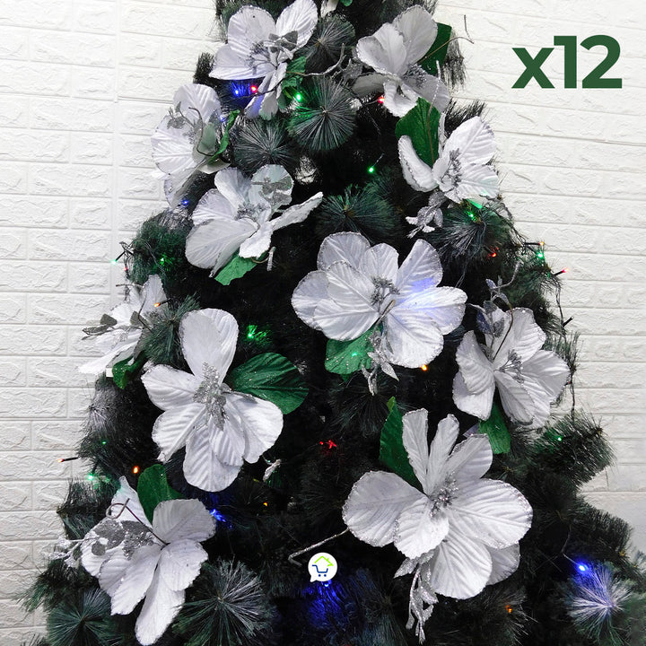 Flores Artificiales Para Árbol X12 Decoración Navidad 049