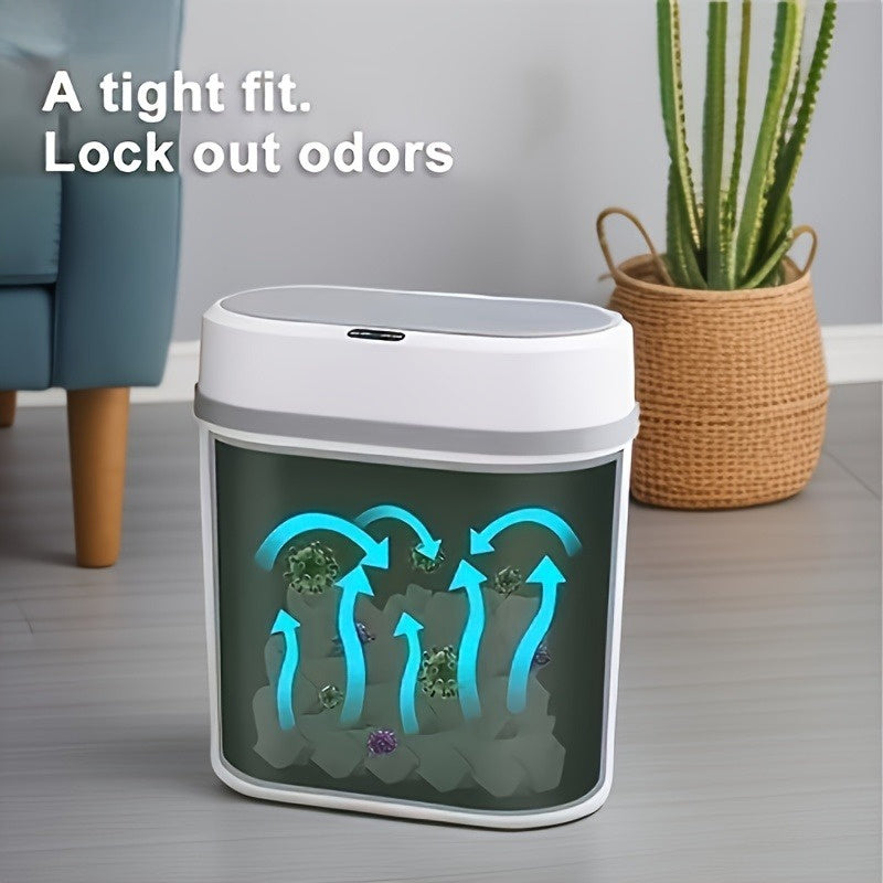 Bote de Basura con Sensor Inteligente - Resina ABS Moderna, Funciona con Pilas, Ideal para Cocina, Oficina, Sala de Estar, Baño, Dormitorio - Mejora la Felicidad en el Hogar