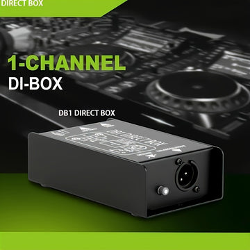 DI1 Caja de Directa Pasiva de Alto Rendimiento Profesional, Conversión de 1/4" a XLR Balanceado/No Balanceado, Eliminación de Ruido, para Interfaz de Audio de Computadora, Negro, Compatible con Computadoras Personales, Cuerpo de Hierro, Sin Fuente de Ali
