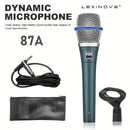 Micrófono dinámico profesional 87A, con conector de 6,35 mm, sonido HD, construcción duradera, ideal para karaoke, canto en escena, grabación vocal, actuación, discursos - No requiere batería, accesorio para cantar | Presentación audaz | Construcción dur