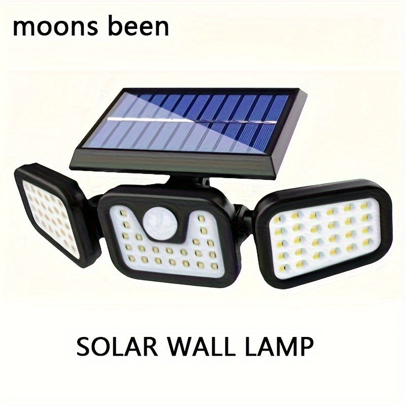 Luz solar LED para exteriores, lámpara de pared para jardín, 3 modos de iluminación con detector de sensor de movimiento, para patio, estadio, parque, hotel, jardín, garaje, patio trasero, pasillo.