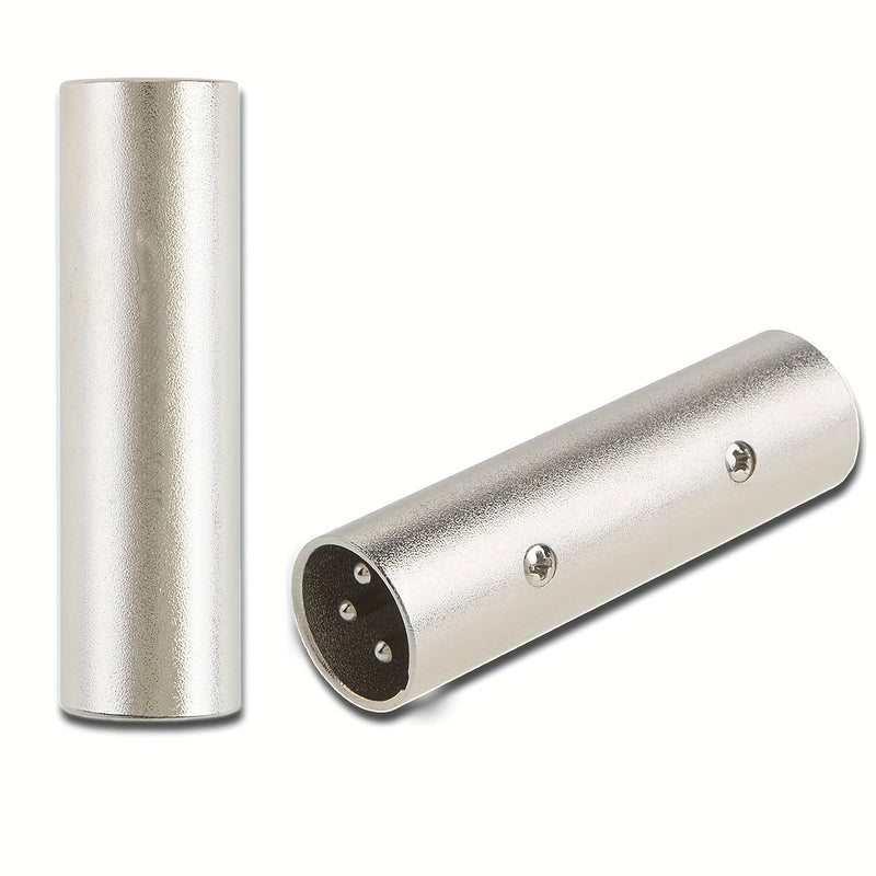 Adaptador Macho a Macho XLR de 1/2 piezas, Adaptadores de Conector Macho a Macho XLR de 3 Pines y Hembra a Hembra, Plateados