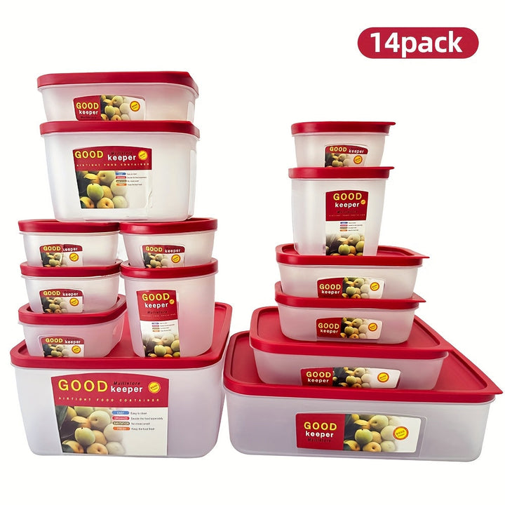Juego de 14 Recipientes para Alimentos con Tapas a Presión, Cajas Bento, Ideales para Comida, Preparación de Comidas y Sobras, Organización de Cocina y Nevera, Contenedores BPA-Free para el Hogar y Vuelta al Colegio
