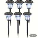 6 luces solares para caminos, faroles solares brillantes, luces decorativas solares para jardín, ideales para senderos, entradas, césped, patios y patios interiores