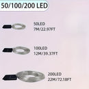 1 unidad de luces solares OKAL RED EAST para exteriores, 6.71/11.89/21.95 metros, 50/100/200 LED, control por botón con 8 modos, decoración para Navidad, Halloween, bodas y fiestas, luces para patio, porche, piscina y árboles, luces colgantes solares par