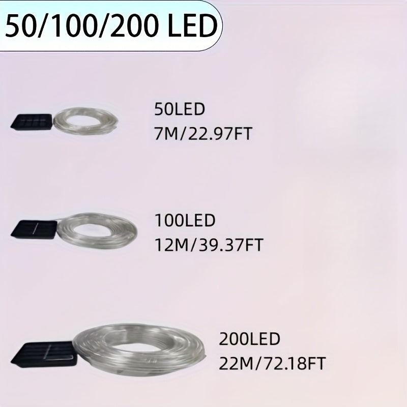 1 unidad de luces solares OKAL RED EAST para exteriores, 6.71/11.89/21.95 metros, 50/100/200 LED, control por botón con 8 modos, decoración para Navidad, Halloween, bodas y fiestas, luces para patio, porche, piscina y árboles, luces colgantes solares par