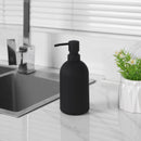 Dispensador de jabón de gran capacidad de color negro mate de 16oz - Plástico libre de ftalatos, autosoportante, no necesita electricidad para uso en cocina y baño