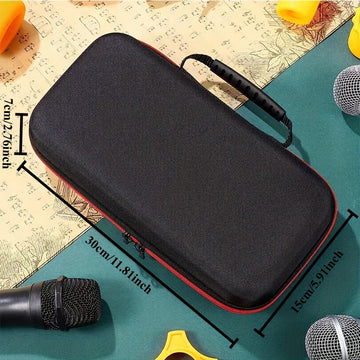 Estuche Doble para Micrófonos - Tela PU Duradera con Bolsillos de Malla y Asas Resistentes, Cierre Seguro con Cremallera para Organización de Accesorios de Podcasting, Estudio y Grabación en Campo - Organizador Elegante