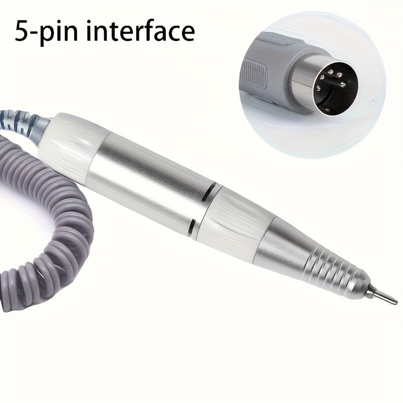 GZYDD Taladro Eléctrico Profesional para Uñas - 35000 RPM, Conector de 5 Pines para Manicura y Pedicura, Arte en Uñas, Compatible con Máquinas Profesionales de Pulido y Lijado, Herramienta Robusta, Diseño Ergonómico, Precisión en el Lijado, Equipo para S