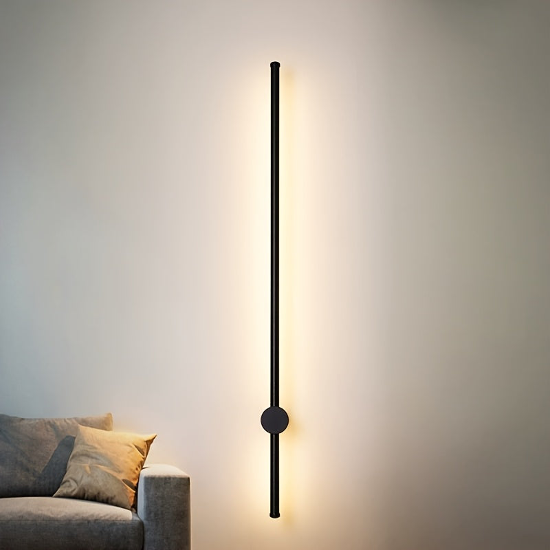 1pc Luz de Pared Lineal LED Giratoria Moderna, Regulable y Semienterrada, Pantalla Metálica, Incluye Herrajes de Instalación, Adecuada para Dormitorio, Balcón, Restaurantes, Escaleras, Hoteles, Centros Comerciales, Bares - No Requiere Batería