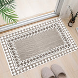 Tapete de bienvenida con diseño gris simple, resistente y lavable a máquina, antideslizante, ideal para salas, dormitorios y áreas de lectura, tapete para sala