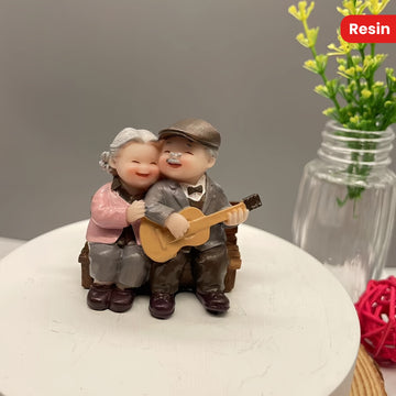 Encantadora Figura de Resina de Pareja Anciana - Perfecta para Decoración de Hogar, Oficina o Dormitorio | Regalo Ideal para San Valentín y Aniversario, Decoración de Figuras para el Hogar