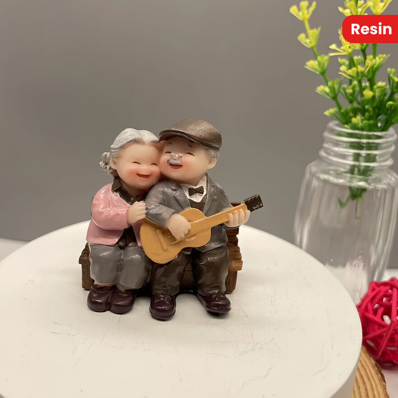 Encantadora Figura de Resina de Pareja Anciana - Perfecta para Decoración de Hogar, Oficina o Dormitorio | Regalo Ideal para San Valentín y Aniversario, Decoración de Figuras para el Hogar