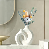 Juego de 2 Piezas de Jarrón Estilo Bohemio con Diseño Geométrico para Decoración del Hogar, Sala y Escritorio de Oficina, Adecuado para Hidroponía y Flores Secas, Centros de Mesa para Bodas