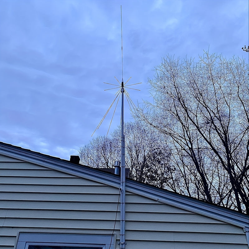 Antena GMRS de 25 pies, 1300 MHz, con cable de 10 metros y conectores PL-259 y SMA. Soporta transmisiones de radio HF, AIR, UHF, VHF, FM, AM, FRS y Diamond Conical. Funciona a 1090 MHz, sin carga, sin batería. Mejora el señal AM/FM. Fácil instalación. An