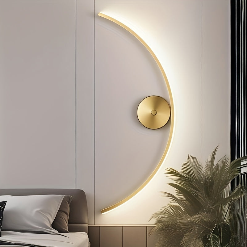 1 paquete de lámpara de pared metálica moderna, lámpara dorada LED, ideal para dormitorio, sala de estar, pasillo, escalera y decoración de hoteles o restaurantes