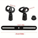 Barra de montaje de micrófono de 1 a 2 con clips de mic: Rosca ajustable de 3/8" para la mayoría de los soportes de micrófono y brazos de boom