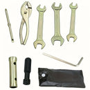 Juego de Herramientas Portátil Manual de 7 Piezas para Reparación de Motocicletas, Incluye Destornillador, Llave Inglesa, Cabezal de Bujía y Estuche Metálico, Ideal para Mantenimiento del Hogar, Jardinería y Actividades al Aire Libre