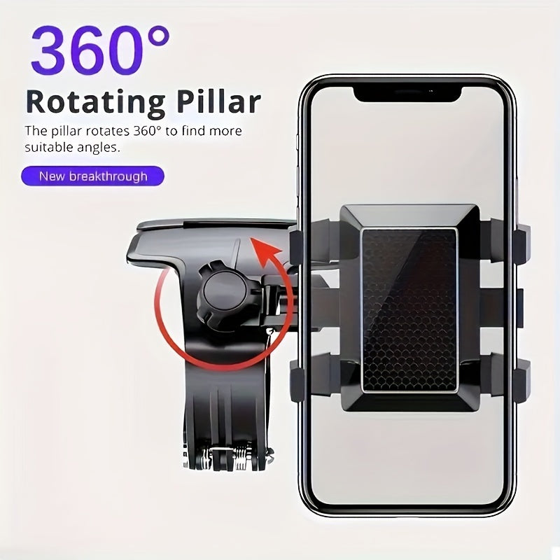 Soporte para Teléfono Móvil de Coche, Soporte Multifuncional para Salpicadero con Clip Ajustable 360°, Compatible con Smartphones de 3 a 17.78 cm