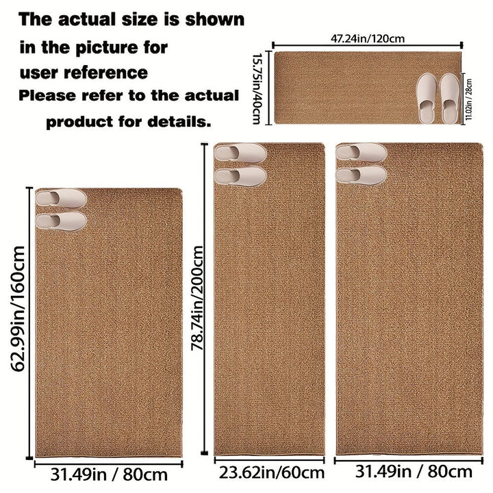 1 alfombra sólida marrón para dormitorio, duradera y fácil de limpiar, diseño de círculo de piña, alfombra simple para hogar, lavable con borde antideslizante, para dormitorio, balcón o terraza, tejida a mano en fibra de poliéster, 0.7 cm de grosor, 1200