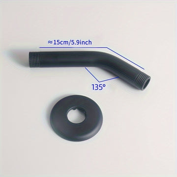 1 brazo de ducha extendido montado en la pared, barra transversal extendida de ducha de acero inoxidable, múltiples longitudes, negro/plata opcional, accesorios de baño, herramientas de baño