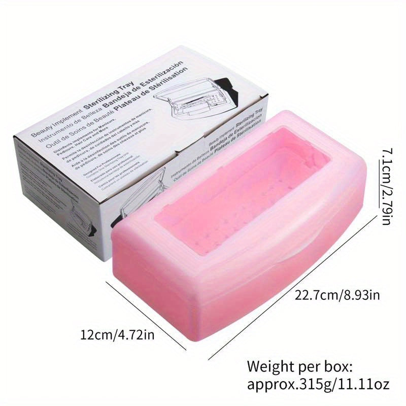 1pc Caja de Esterilización Portátil para Uñas - Sistema de Filtro con Alcohol, No Necesita Electricidad, Plástico Duradero para Limpieza de Herramientas de Pestañas Postizas y Uñas, Desinfección Higiénica en Casa o Salón, Bandeja de Drenaje Perforada, Di