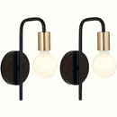2 piezas de luz de pared semi-incluida de hierro forjado retro, estilo industrial, candelabro de satélite, luz de techo clásica para el hogar, base de bombilla E26/E27, iluminación multifuncional elegante de doble cabeza para dormitorio, estudio, cocina,