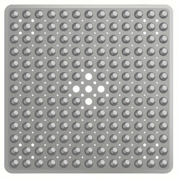 Alfombrilla cuadrada antideslizante, con agujeros centrales grandes, que ralentiza el flujo del agua, fácil de limpiar, 53X53 pulgadas