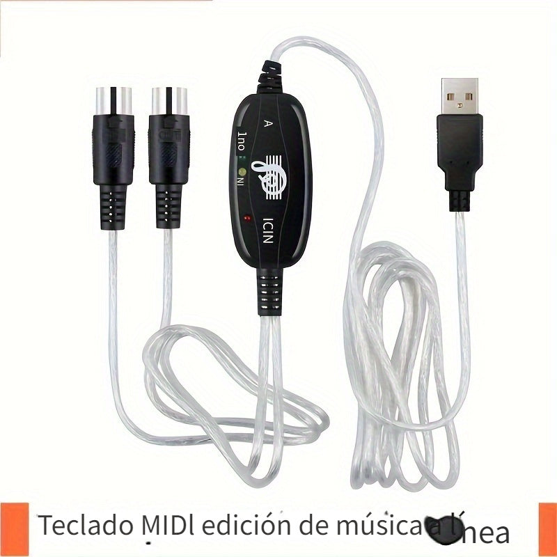Cable MIDI USB2.0, cable para edición MIDI, cable para piano electrónico